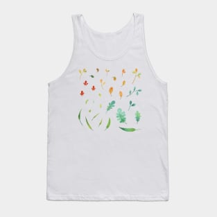 Watercolor leaves pack set Tank Top